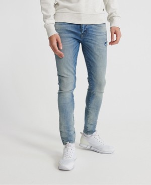 Superdry 02 Travis Skinny Férfi Farmer Világos Kék | VMBET1265